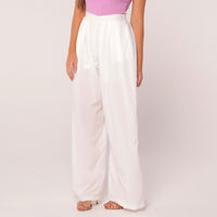 Calça Natalie Feminina em Twill com Fenda Lateral – Pantalona Elegante
