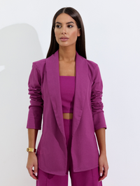 Blazer Basico Acinturado Linho Camila