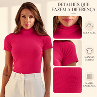 FitDetail — detalhes da blusa canelada manga curta