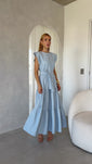 Stories de Vestido Midi Alfaiataria Manga Muscle Tee Brenda