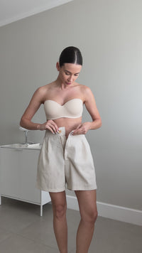 Stories de Conjunto de Linho Colete com Botões e Shorts com Bolsos Laterais - Karen
