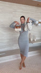 Stories de Vestido Canelado Gola Alta Cacharrel Anabel