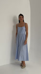 Stories de Vestido Midi Tricoline com bolso Samanta