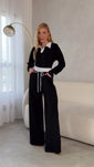 Stories de Conjunto Moletim Premium Calca Wide Blusa Gola V  Beca