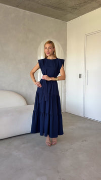 Stories de Vestido Midi Alfaiataria Manga Muscle Tee Brenda