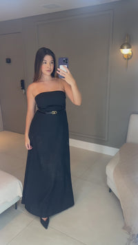 Stories de Vestido Longo de Linho Tomara que Caia Mayara