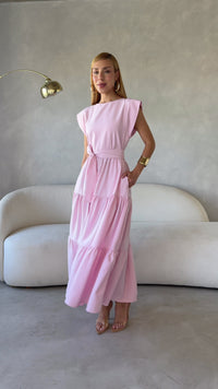 Stories de Vestido Midi Alfaiataria Manga Muscle Tee Brenda