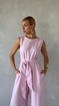 Stories de Macacão Pantalona Feminino Alfaiataria com Amarração Sandra