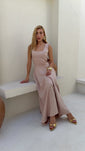Stories de Vestido Longo Alfaiataria Decote Quadrado e Bolsos Yanca