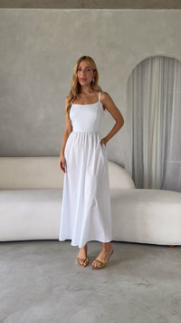 Stories de Vestido Midi Tricoline com bolso Samanta