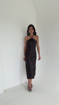 Stories de Vestido midi acetinado Sleep dress elegante e confortável Wendy