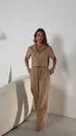 Stories de Conjunto de Linho Blusa Clássica + Calça Wide Leg Cós Elástico Josi