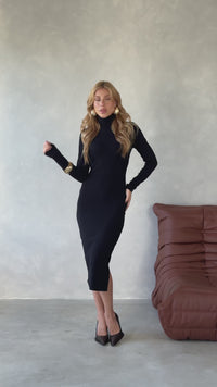 Stories de Vestido Canelado Gola Alta Cacharrel Anabel