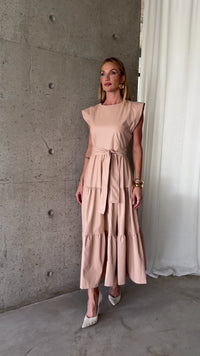 Stories de Vestido Midi Couro Manga Muscle Tee Brenda