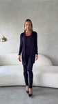 Stories de Conjunto 3 Peças Lanzinha Calça Slim e Kimono Alongado e Regata Básica Confortável Giselle