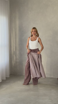 Stories de Conjunto Camisa e Calca Reta Tricoline Carla