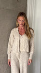 Stories de Conjunto 3 pecas tricot mousse regata casaqueto manga longa slim e calça reta comfy Austria