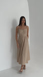 Stories de Vestido Midi Tricoline com bolso Samanta