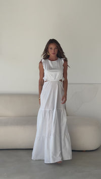 Stories de Vestido Longo Tricoline Vivian