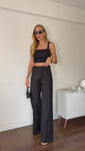Stories de Conjunto de Linho Calça Pantalona Wide Leg e Cropped Alças Finas Lucy