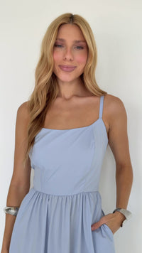 Stories de Vestido Midi Tricoline com bolso Samanta