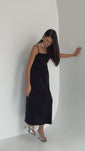Stories de Vestido Midi Tricoline com bolso Samanta