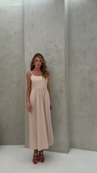 Stories de Vestido Midi Tricoline com bolso Samanta