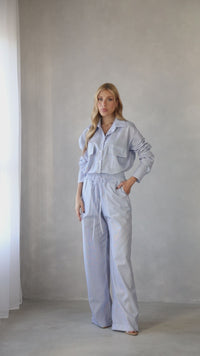 Stories de Conjunto Camisa e Calca Reta Tricoline Carla